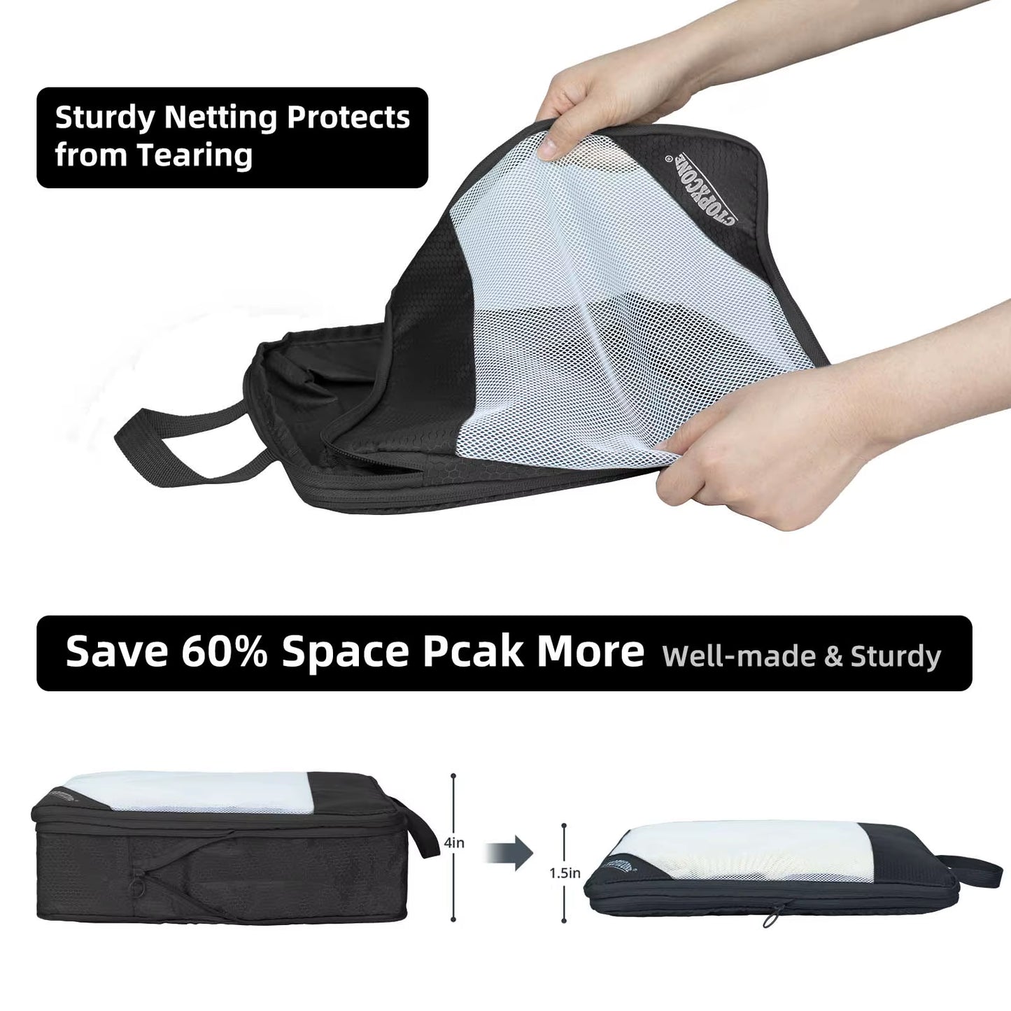 7 Set Compression Packing Cubes for Suitcases Travel Luggage Organizers with Organizer Bag Set