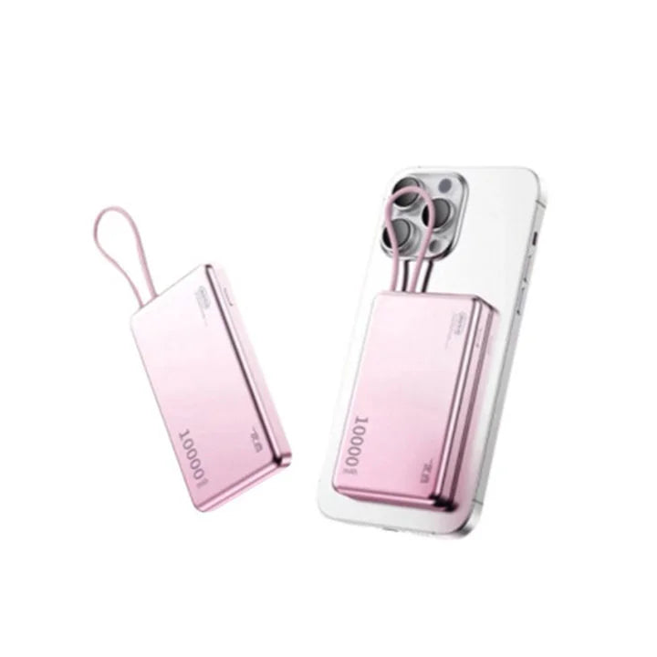 New 20000mAh Large Capacity Fast Charging Power Bank Genuine with built-in Cable Ultra-thin Compact Portable Carried on Airplane