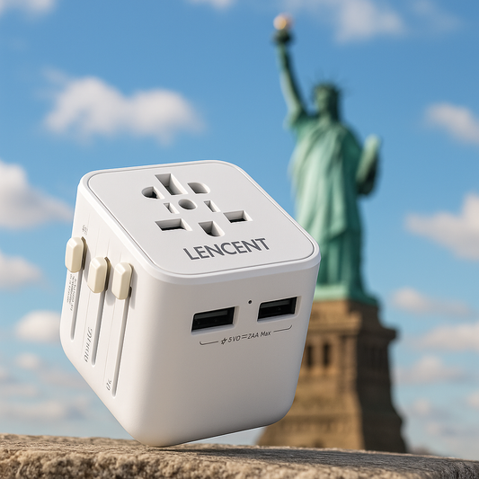 International All-In-One Travel Power Adapter with 2 USB Ports EU/UK/USA/AUS