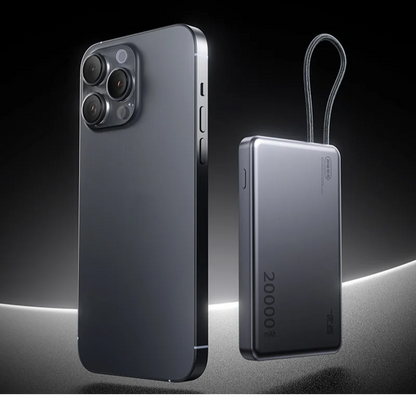 नया 20000mAh बड़ी क्षमता वाला फास्ट चार्जिंग पावर बैंक असली बिल्ट-इन केबल के साथ अल्ट्रा-थिन कॉम्पैक्ट हवाई जहाज के लिए उपयुक्त