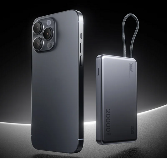 New 20000mAh Large Capacity Fast Charging Power Bank Genuine with built-in Cable Ultra-thin Compact Suitable For Airplanes